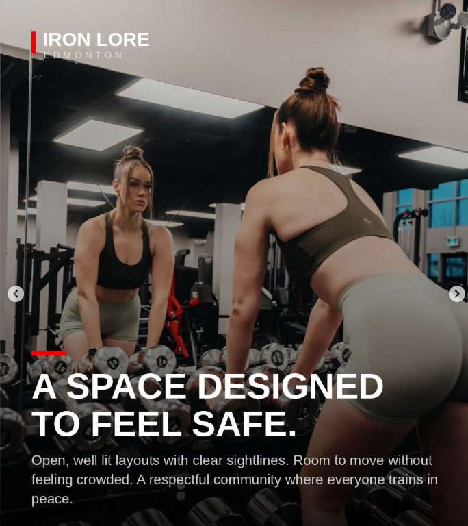 Woman training on the gym floor at Iron Lore